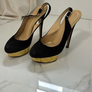 8 ,38 platform  heel suede  leather